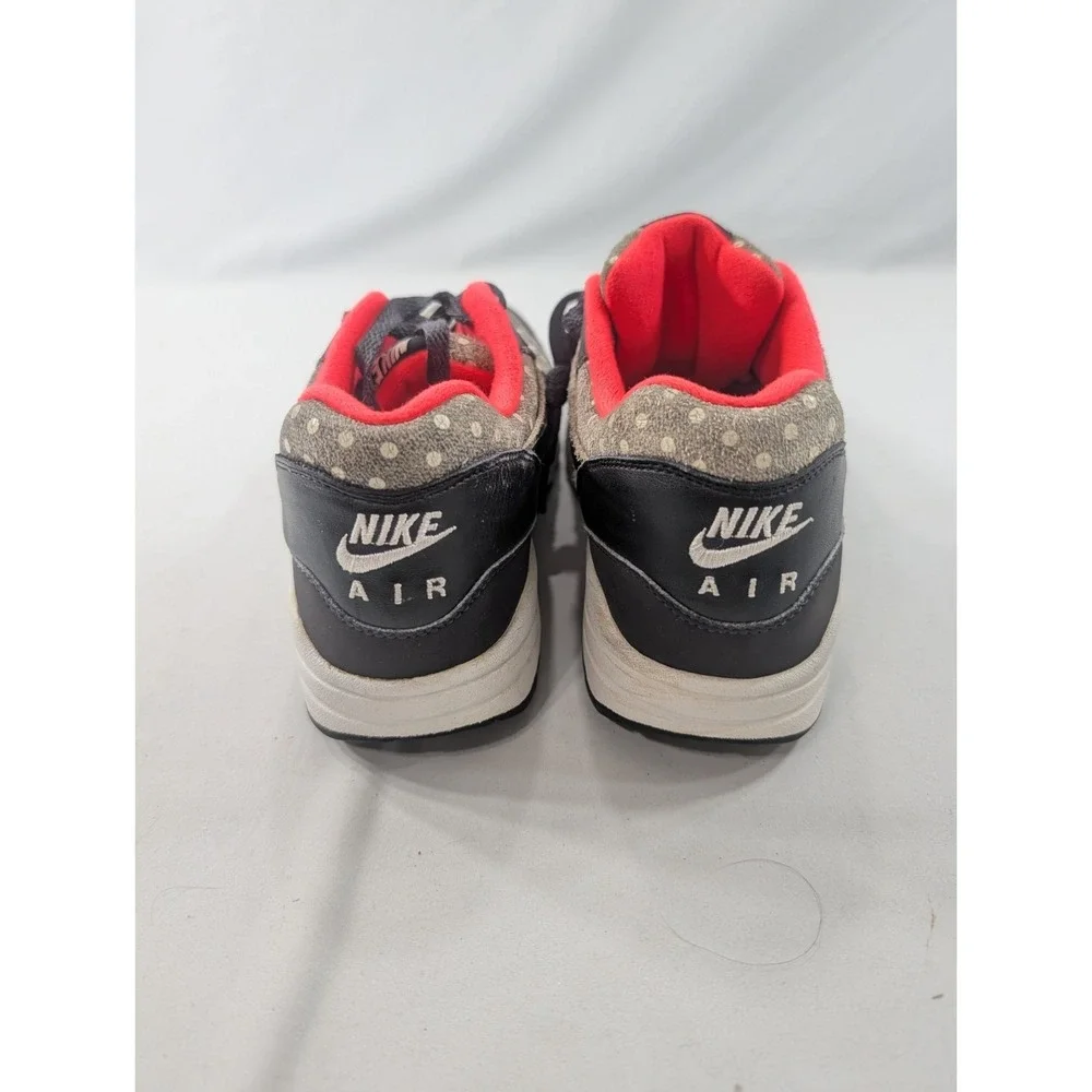 Nike Air Max 1 Shoes Mens Size 9 Black Gray Polka Dot 705282-002 Sneakers